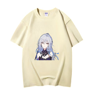 Fashion Anime Honkai Star Rail Jingliu 230g GSM Hipster Style Oversized Cotton T-shirt