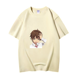 Fashion Anime Chuunibyou demo koi ga shitai Togashi Yuuta 230g GSM Hipster Style Oversized Cotton T-shirt