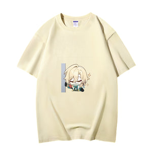 Fashion Anime Honkai Star Rail Aventurine 230g GSM Hipster Style Oversized Cotton T-shirt