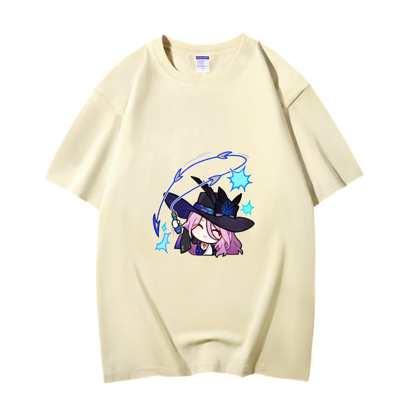 Fashion Anime  Honkai: Star Rail Jade 230g GSM Hipster Style Oversized Cotton T-shirt