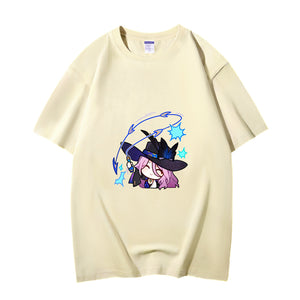 Fashion Anime  Honkai: Star Rail Jade 230g GSM Hipster Style Oversized Cotton T-shirt