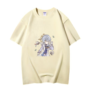 Fashion Anime Honkai: Star Rail Sunday 230g GSM Hipster Style Oversized Cotton T-shirt