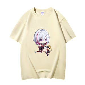 Fashion Anime Honkai Star Rail Topaz 230g GSM Hipster Style Oversized Cotton T-shirt