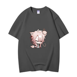 Fashion Anime Honkai Star Rail JIAO QIU 230g GSM Hipster Style Oversized Cotton T-shirt