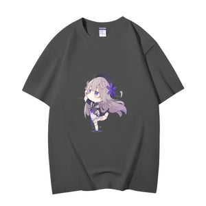 Fashion Anime Honkai Star Rail Herta 230g GSM Hipster Style Oversized Cotton T-shirt