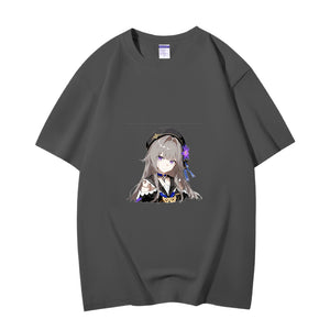 Fashion Anime Honkai Star Rail Herta 230g GSM Hipster Style Oversized Cotton T-shirt