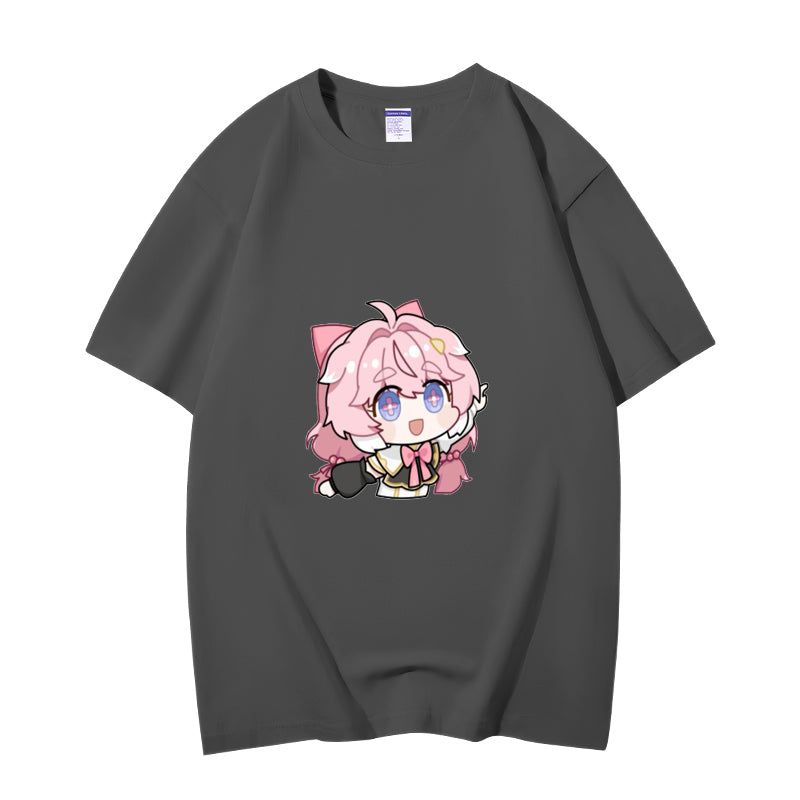 Fashion Anime Wuthering Waves Encore 230g GSM Hipster Style Oversized Cotton T-shirt