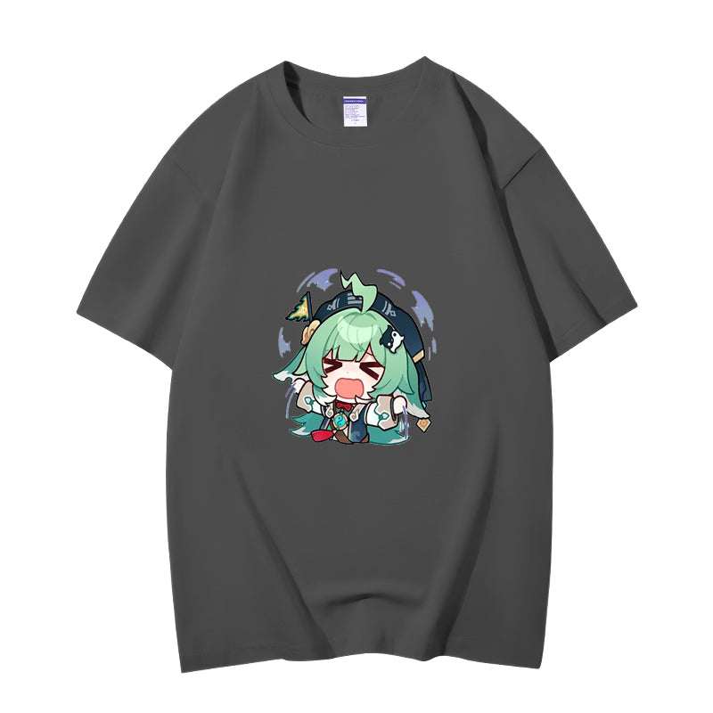 Fashion Anime Honkai Star Rail HuoHuo 230g GSM Hipster Style Oversized Cotton T-shirt