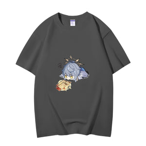 Fashion Anime Honkai Star Rail Sunday 230g GSM Hipster Style Oversized Cotton T-shirt