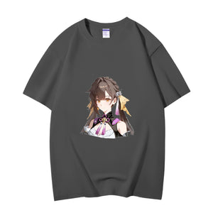 Fashion Anime Honkai Star Rail Sushang 230g GSM Hipster Style Oversized Cotton T-shirt