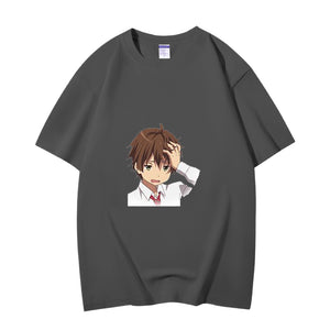 Fashion Anime Chuunibyou demo koi ga shitai Togashi Yuuta 230g GSM Hipster Style Oversized Cotton T-shirt