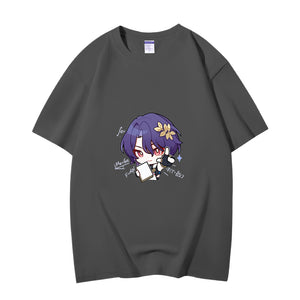 Fashion Anime Honkai Star Rail Dr. Ratio 230g GSM Hipster Style Oversized Cotton T-shirt