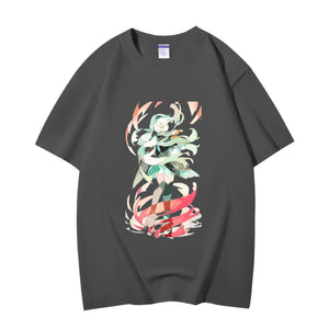 Fashion Anime Honkai Star Rail Firefly 230g GSM Hipster Style Oversized Cotton T-shirt