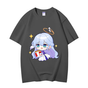 Fashion Anime Honkai: Star Rail Robin 230g GSM Hipster Style Oversized Cotton T-shirt