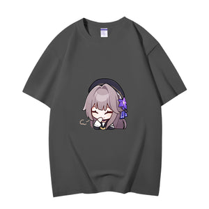 Fashion Anime Honkai Star Rail Herta 230g GSM Hipster Style Oversized Cotton T-shirt