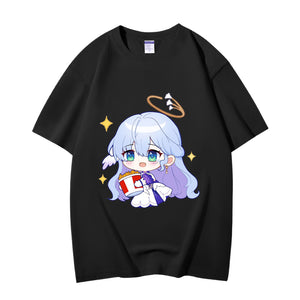 Fashion Anime Honkai: Star Rail Robin 230g GSM Hipster Style Oversized Cotton T-shirt