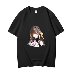 Fashion Anime Honkai Star Rail Sushang 230g GSM Hipster Style Oversized Cotton T-shirt