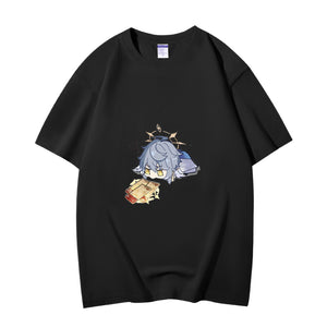 Fashion Anime Honkai Star Rail Sunday 230g GSM Hipster Style Oversized Cotton T-shirt