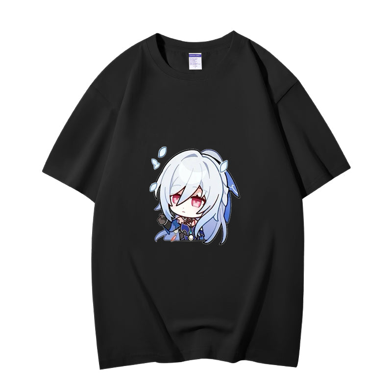 Fashion Anime Honkai Star Rail Jingliu 230g GSM Hipster Style Oversized Cotton T-shirt