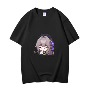 Fashion Anime Honkai Star Rail Herta 230g GSM Hipster Style Oversized Cotton T-shirt