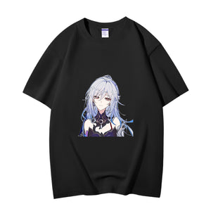 Fashion Anime Honkai Star Rail Jingliu 230g GSM Hipster Style Oversized Cotton T-shirt