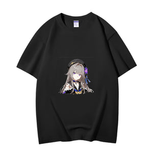 Fashion Anime Honkai Star Rail Herta 230g GSM Hipster Style Oversized Cotton T-shirt