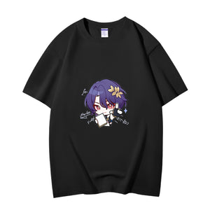 Fashion Anime Honkai Star Rail Dr. Ratio 230g GSM Hipster Style Oversized Cotton T-shirt