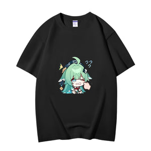 Fashion Anime Honkai Star Rail HuoHuo 230g GSM Hipster Style Oversized Cotton T-shirt