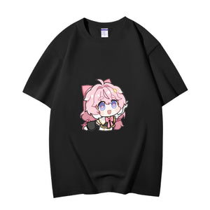 Fashion Anime Wuthering Waves Encore 230g GSM Hipster Style Oversized Cotton T-shirt