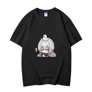 Fashion Anime Honkai: Star Rail Bronya Rand 230g GSM Hipster Style Oversized Cotton T-shirt