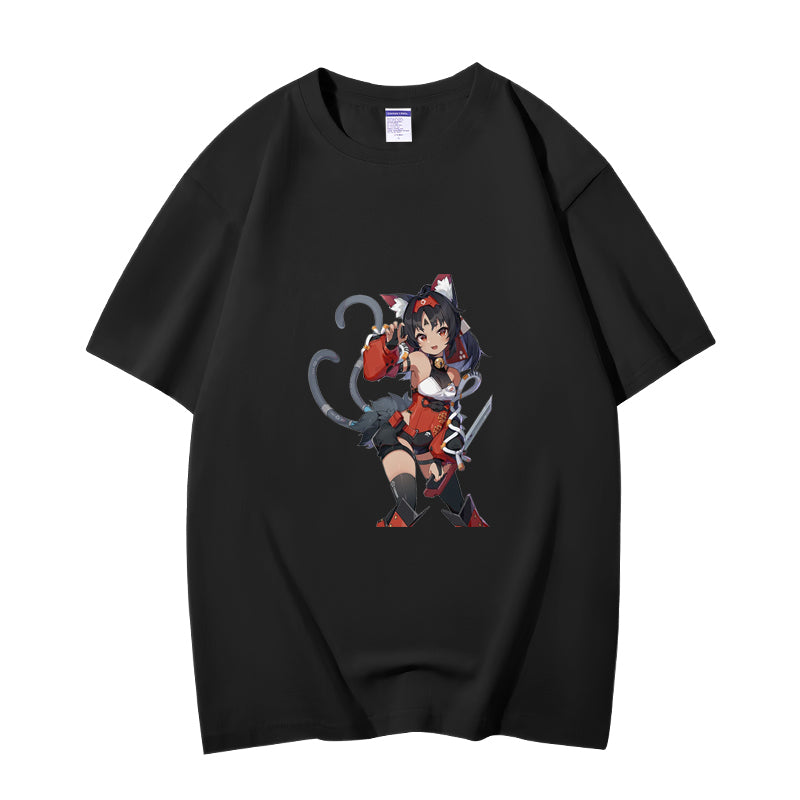 Fashion Anime Zenless Zone Zero Nekomiya Mana 230g GSM Hipster Style Oversized Cotton T-shirt