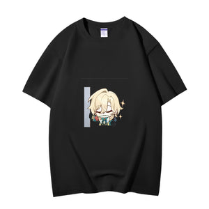 Fashion Anime Honkai Star Rail Aventurine 230g GSM Hipster Style Oversized Cotton T-shirt