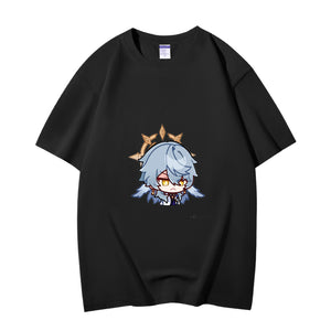 Fashion Anime Honkai Star Rail Sunday 230g GSM Hipster Style Oversized Cotton T-shirt