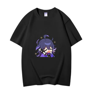 Fashion Anime Honkai Star Rail Seele 230g GSM Hipster Style Oversized Cotton T-shirt