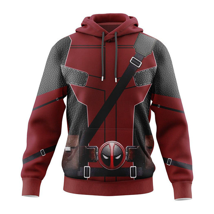 Rulercosplay Movie Deadpool & Wolverine Red Deadpool Hoodie For Party