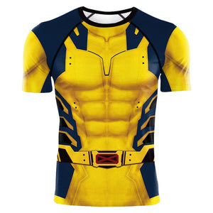 Rulercosplay Movie Deadpool & Wolverine Yellow Wolverine Adult T-shirt For Party