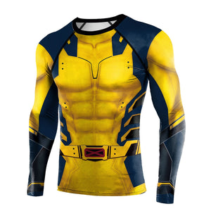 Rulercosplay Movie Deadpool & Wolverine Yellow Wolverine Adult T-shirt For Party