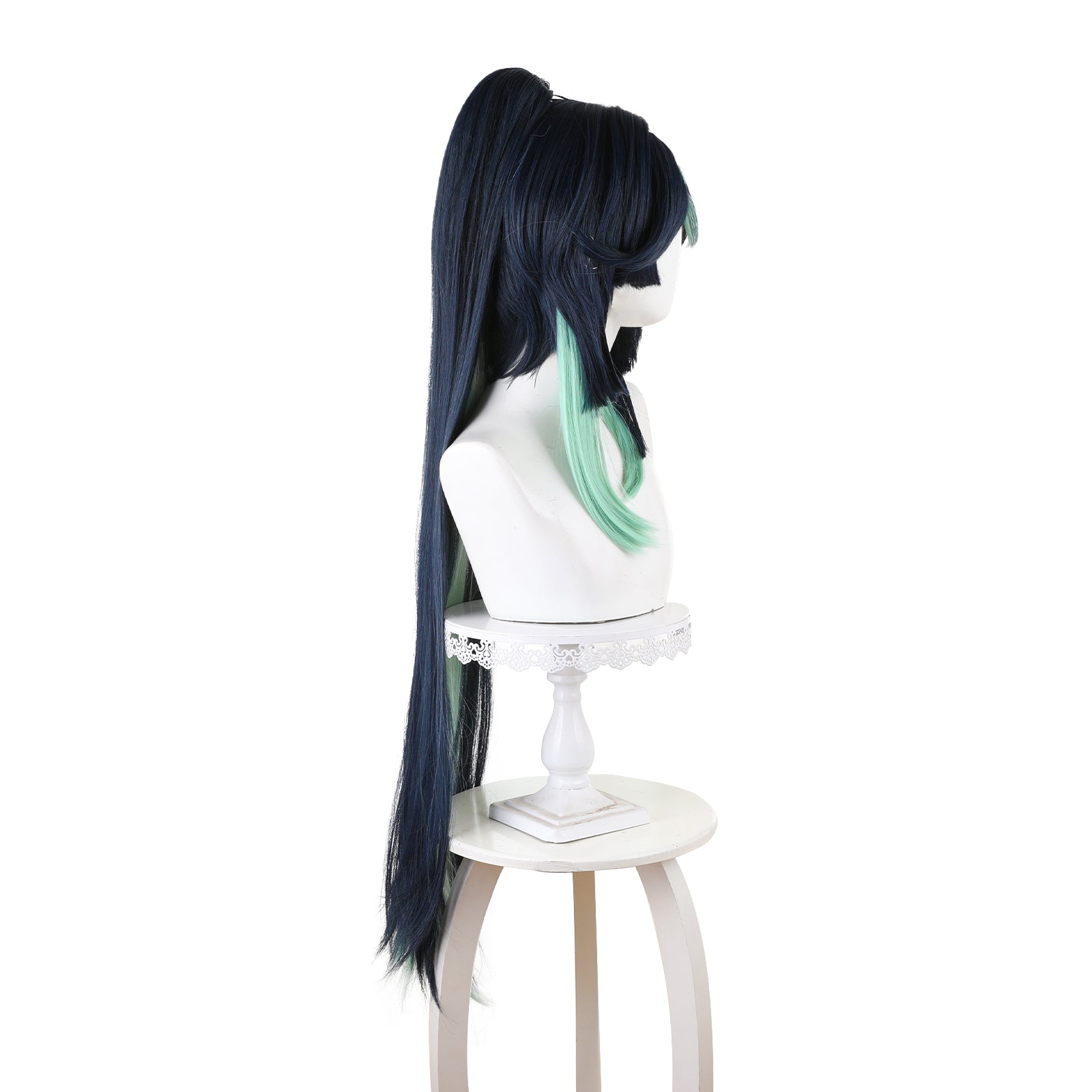 Rulercosplay Anime Genshin Impact Xianyun Blue with Green Cosplay Wig