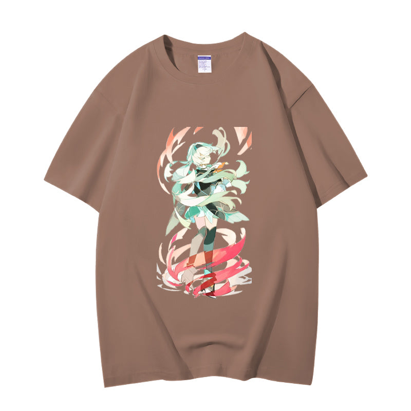 Fashion Anime Honkai Star Rail Firefly 230g GSM Hipster Style Oversized Cotton T-shirt