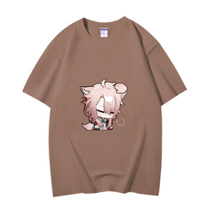 Fashion Anime Honkai Star Rail JIAO QIU 230g GSM Hipster Style Oversized Cotton T-shirt