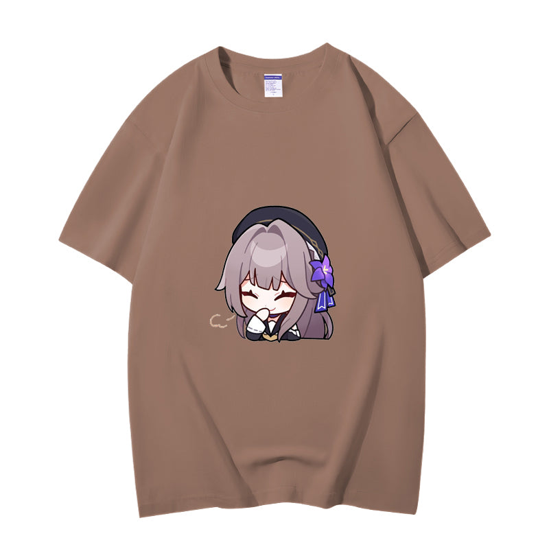 Fashion Anime Honkai Star Rail Herta 230g GSM Hipster Style Oversized Cotton T-shirt