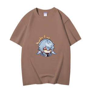 Fashion Anime Honkai Star Rail Sunday 230g GSM Hipster Style Oversized Cotton T-shirt