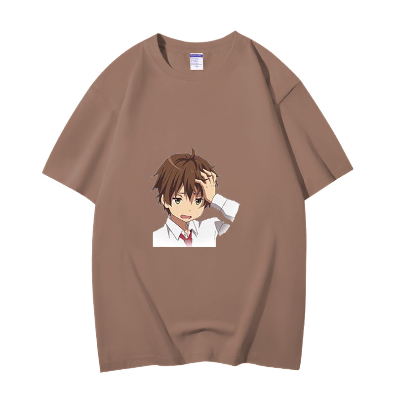 Fashion Anime Chuunibyou demo koi ga shitai Togashi Yuuta 230g GSM Hipster Style Oversized Cotton T-shirt