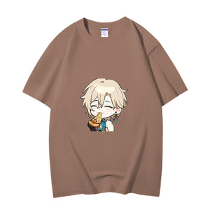 Fashion Anime Honkai Star Rail Aventurine 230g GSM Hipster Style Oversized Cotton T-shirt