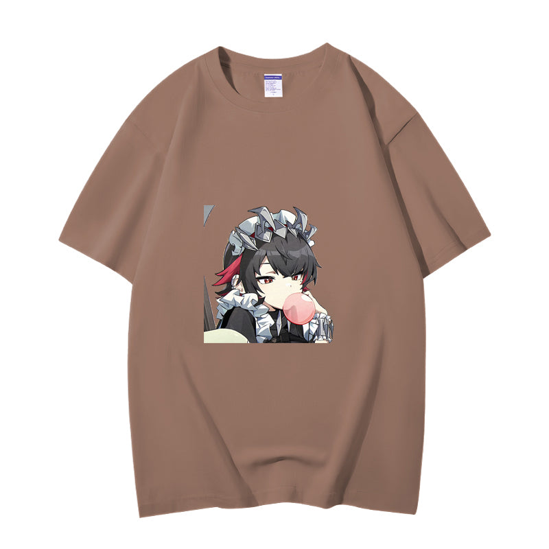 Fashion Anime Zenless Zone Zero Ellen Joe 230g GSM Hipster Style Oversized Cotton T-shirt