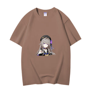 Fashion Anime Honkai Star Rail Herta 230g GSM Hipster Style Oversized Cotton T-shirt