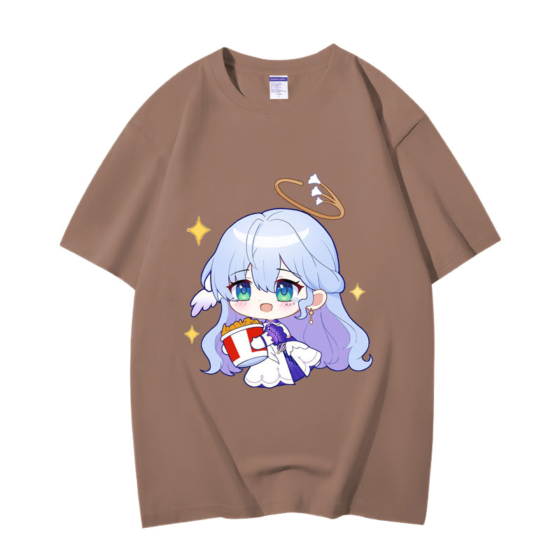 Fashion Anime Honkai: Star Rail Robin 230g GSM Hipster Style Oversized Cotton T-shirt