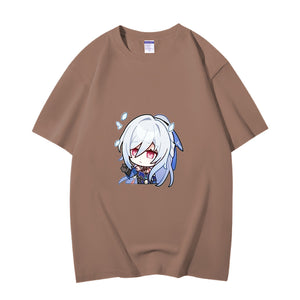 Fashion Anime Honkai Star Rail Jingliu 230g GSM Hipster Style Oversized Cotton T-shirt