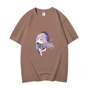 Fashion Anime Honkai Star Rail Herta 230g GSM Hipster Style Oversized Cotton T-shirt