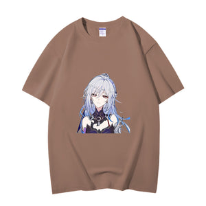 Fashion Anime Honkai Star Rail Jingliu 230g GSM Hipster Style Oversized Cotton T-shirt